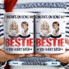 Congrats On Being My Bestie, Two Animated Girls Design - Personalized Custom Coffee Mug - BST464_MG