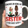 Congrats On Being My Bestie, Two Animated Girls Design - Personalized Custom Coffee Mug - BST464_MG