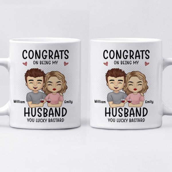 Congrats On Being My Boyfriend - Couple Personalized Custom Mug - Gift For Husband Wife, Anniversary