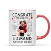 Congrats On Being My Boyfriend Husband Man Holding Woman Kissing Personalized Mug