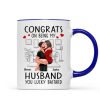 Congrats On Being My Boyfriend Husband Man Holding Woman Kissing Personalized Mug