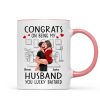 Congrats On Being My Boyfriend Husband Man Holding Woman Kissing Personalized Mug