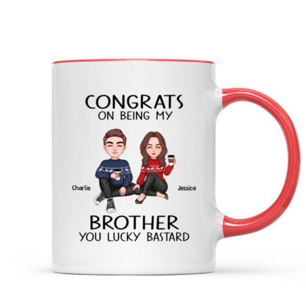 Congrats On Being My Brother Sister Cute Family Christmas Gift Personalized Mug