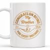 Congrats On Being My Brother You Lucky Bastard Handshake Design - Personalized Custom Coffee Mug - BST144_MG