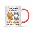 Congrats On Being My Cat Mom Dad Funny Cat Expression Personalized Mug