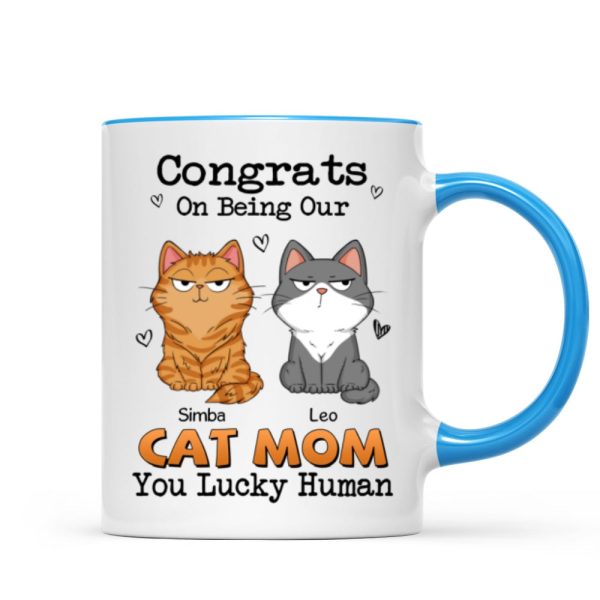 Congrats On Being My Cat Mom Dad Funny Cat Expression Personalized Mug