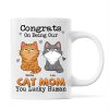 Congrats On Being My Cat Mom Dad Funny Cat Expression Personalized Mug