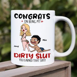 Congrats On Being My Dirty Slut, Gift For Couple, Personalized Mug, Naughty Couple Coffee Mug, Couple Gift