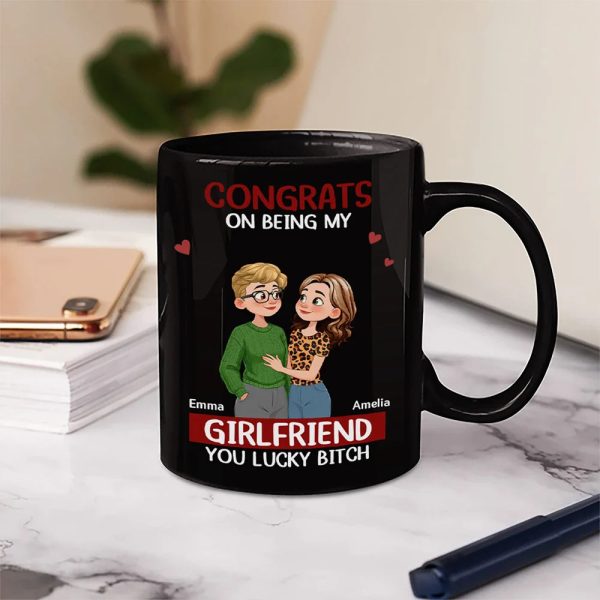 Congrats On Being My Husband Animate Hugging Couple - Personalized Mug