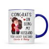 Congrats On Being My Husband Doll Couple Kissing Personalized Mug