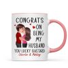 Congrats On Being My Husband Doll Couple Kissing Personalized Mug