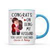 Congrats On Being My Husband Doll Couple Kissing Personalized Mug