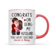Congrats On Being My Husband Doll Couple Kissing Personalized Mug