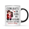 Congrats On Being My Husband Doll Couple Kissing Personalized Mug