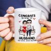 Congrats On Being My Husband, Gift For Couple, Personalized Mug, Couple Sitting Mug, Couple Gift