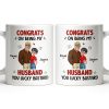 Congrats On Being My Husband, Hearts and Couple Design - Personalized Custom Coffee Mug - CPL1338_MG