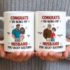 Congrats On Being My Husband, Hearts and Couple Design - Personalized Custom Coffee Mug - CPL1338_MG
