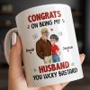Congrats On Being My Husband, Hearts and Couple Design - Personalized Custom Coffee Mug - CPL1338_MG