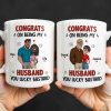 Congrats On Being My Husband, Hearts and Couple Design - Personalized Custom Coffee Mug - CPL1338_MG