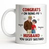 Congrats On Being My Husband, Hearts and Couple Design - Personalized Custom Coffee Mug - CPL1338_MG