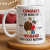 Congrats On Being My Husband, Hearts and Couple Design - Personalized Custom Coffee Mug - CPL1338_MG