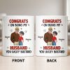 Congrats On Being My Husband, Hearts and Couple Design - Personalized Custom Coffee Mug - CPL1338_MG