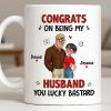Congrats On Being My Husband, Hearts and Couple Design - Personalized Custom Coffee Mug - CPL1338_MG