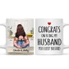 Congrats On Being My Husband Man Embracing Woman Back View Personalized Mug