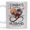 Congrats On Being My Husband With Hearts And Infinite Loop Design - Personalized Custom Coffee Mug - CPL437_MG
