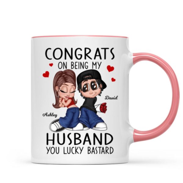 Congrats On Being My Husband You Lucky Bastard, Funny Personalized Mug, Gift For Him