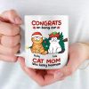 Congrats On Being My Parents - Cat Personalized Custom Mug - Christmas Gift For Pet Owners, Pet Lovers