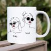 Congrats On Being My Partner In Crime, Gift For Bestie, Peesonalized Mug, Glasses Girl Coffee Mug, Bestie Gift