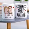 Congrats On Being My Secret Touching Partner-Gift For Couple-Personalized Coffee Mug- Funny Couple