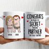 Congrats On Being My Secret Touching Partner-Gift For Couple-Personalized Coffee Mug- Funny Couple