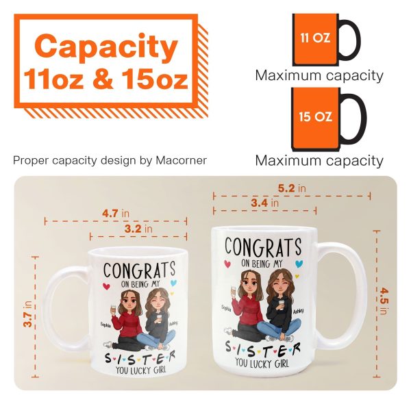 Congrats On Being My Sister - New Version - Personalized Mug