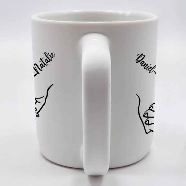 Connecting Hands Heart Symbol Love - Personalized Custom Coffee Mug - CPL137_MG