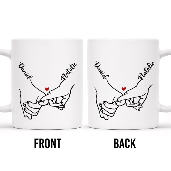 Connecting Hands Heart Symbol Love - Personalized Custom Coffee Mug - CPL137_MG