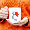 Connecting Hearts Puzzle Heart Design - Personalized Custom Coffee Mug - CPL148_MG