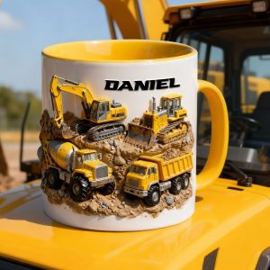 Construction Vehicles Coffee Mug - Personalized Gift For Truckers 06KILU130126