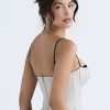 Contrast Satin Bustier Corset Top