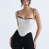 Contrast Satin Bustier Corset Top
