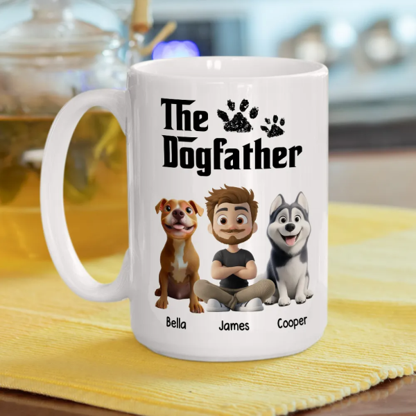Cool Dog Father - Personalized White Mug- Gift for Pet Owners, Dog Lovers, Dog Dad | CLP15.V2 HH01