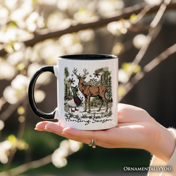 Coquette Hunting Season Personalized Mug, Rustic Wildlife Hunter Gift with Custom Name