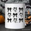 Coquette Skulls and Bows Personalized Mug, Gothic & Stylish Halloween Gift with Custom Name