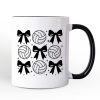 Coquette Volleyball Bows Personalized Mug, Cute Athletic Sports Game Day Gift with Custom Name