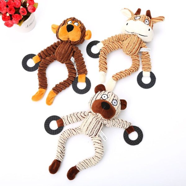 Corduroy Animal Chew Toy For Dogs