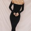 Corset Midi Dress With Mesh Long Sleeve