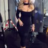 Corset Midi Dress With Mesh Long Sleeve