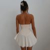 Corset Ribbon Tie-Up Frill Mini Dress