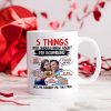 Couple, 5 Things, My Boyfriend, Custom Photo Coffee Mug, Valentine Gift, Couple Gift